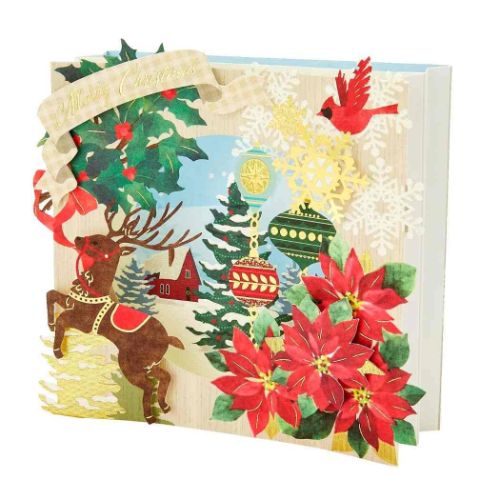 CHRISTMAS グリーティングカード クリスマスカード jx30-3 レーザーカットコラージュボックス Xmasカード グッズ メール便可