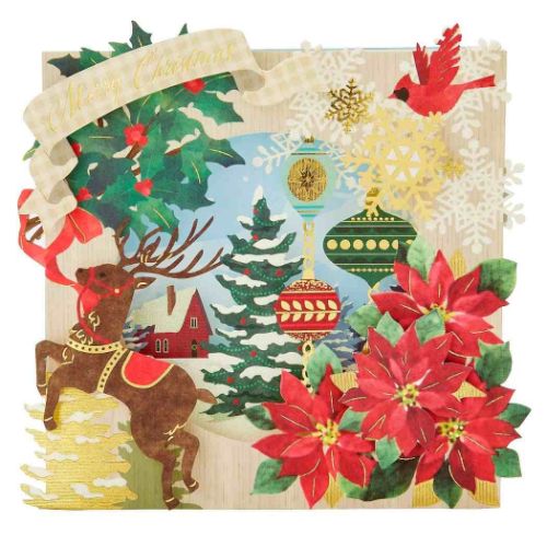 CHRISTMAS グリーティングカード クリスマスカード jx30-3 レーザーカットコラージュボックス Xmasカード グッズ メール便可