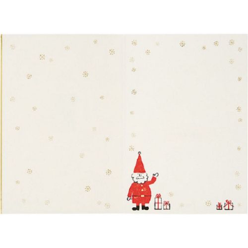 CHRISTMAS グリーティングカード クリスマスカード jx4-3 版画風サンタいっぱい Xmasカード グッズ メール便可