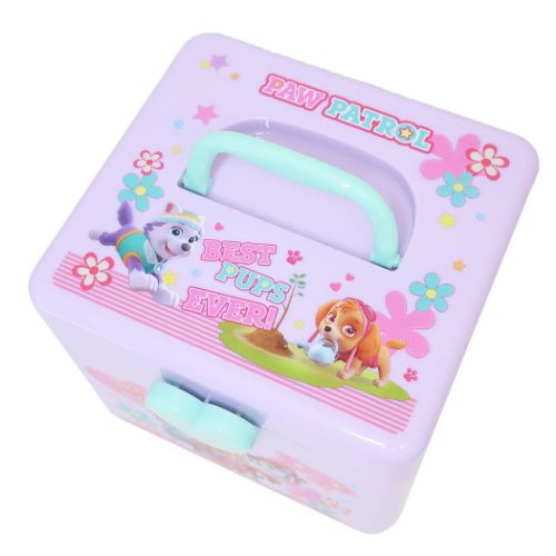 パウパトロール 卓上収納 持ち手付きボックスM パープル アニメキャラクター グッズ