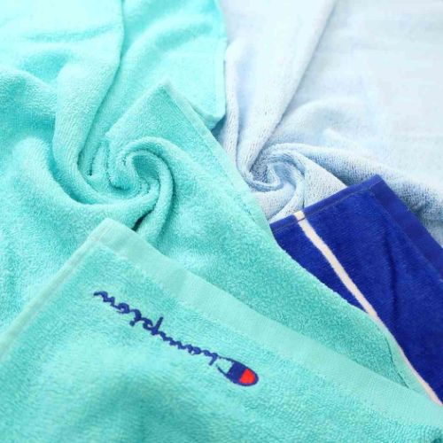 チャンピオン フェイスタオル ロングタオル 2枚セット シャーリング ジャガード フリーターコイズ スポーツブランド グッズ