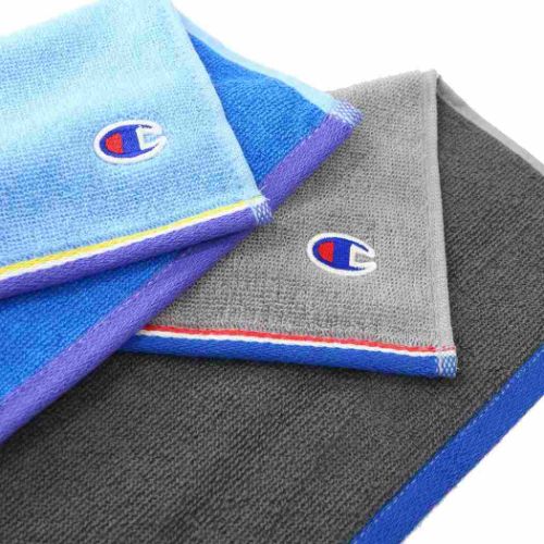 チャンピオン ミニタオル ジャガードハンカチタオル シンプルカラーロゴ スポーツブランド グッズ メール便可