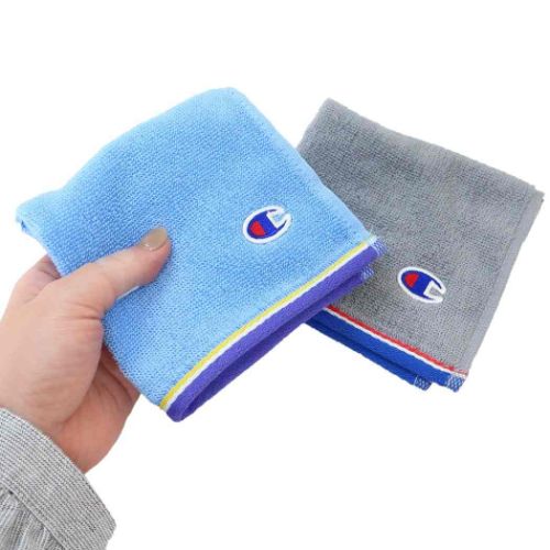 チャンピオン ミニタオル ジャガードハンカチタオル シンプルカラーロゴ スポーツブランド グッズ メール便可