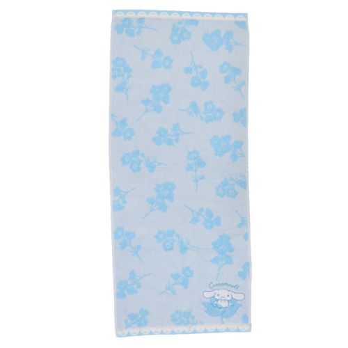 シナモロール フェイスタオル ジャガードロングタオル ブルームシナモン サンリオ キャラクター グッズ メール便可