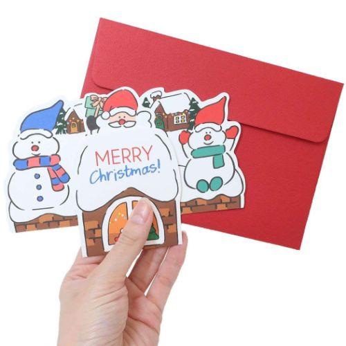 CHRISTMAS グリーティングカード クリスマスポップアップカード サンタクロース Xmasカード グッズ メール便可