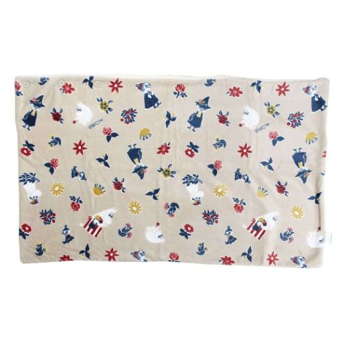 ムーミン ひざ掛け毛布 ボア付3WAYケープ フラワーブロック 北欧 キャラクター グッズ