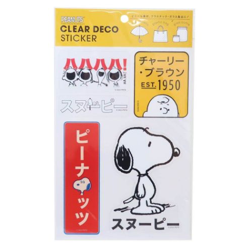 スヌーピー シールシート クリアデコステッカー 東京タイムス ピーナッツ キャラクター グッズ メール便可