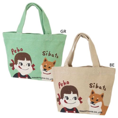 不二家のペコちゃん ランチバッグ ミニトート ペコとしばた キャラクター グッズ メール便可