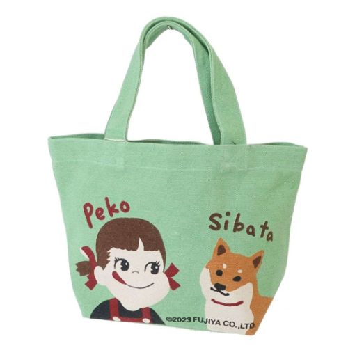 不二家のペコちゃん ランチバッグ ミニトート ペコとしばた キャラクター グッズ メール便可