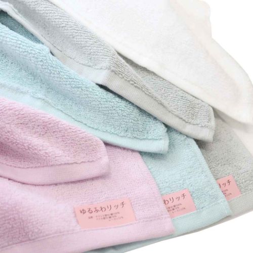 フェイスタオル ゆるふわリッチ ピンク シンプル グッズ メール便可
