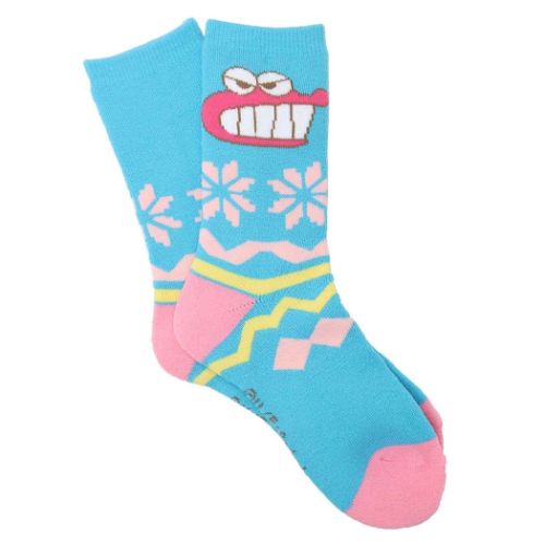 クレヨンしんちゃん 女性用防寒室内靴下 ぽっかぽかルームソックス ワニ山さん フェイス アニメキャラクター グッズ メール便可