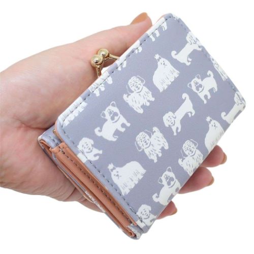 yukino ミニウォレット がま口三つ折り財布 小型犬たち いぬ おしゃれ プレゼント グッズ