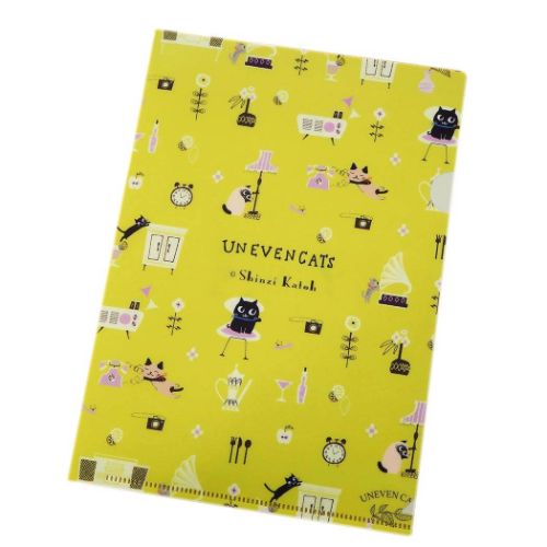 クリアフォルダー クリアファイルA5 UNEVEN CATS room かわいい グッズ メール便可