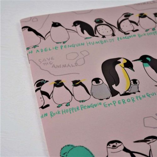 横罫ノート ノートA5 ペンギングリーン 絶滅危惧種 かわいい グッズ メール便可