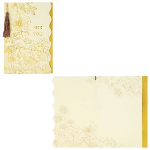 グリーティングカード 線描き花 多目的 グッズ メール便可