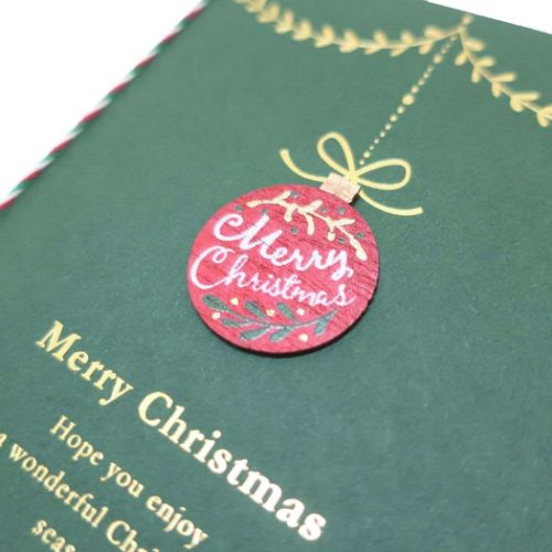 Handmade card クリスマスカード ウッドパーツカード オーナメント Xmas グッズ メール便可