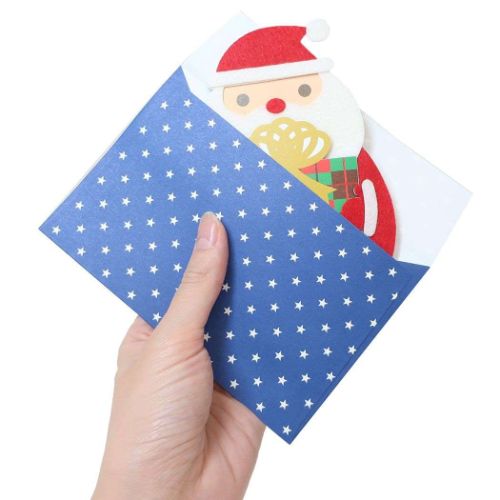 クリスマスカード ダイカットフェルトカード サンタクロース Xmas グッズ メール便可