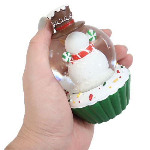 オブジェ スノーグローブ65mm カップケーキ スノーマンGR クリスマス スノードーム Xmas グッズ