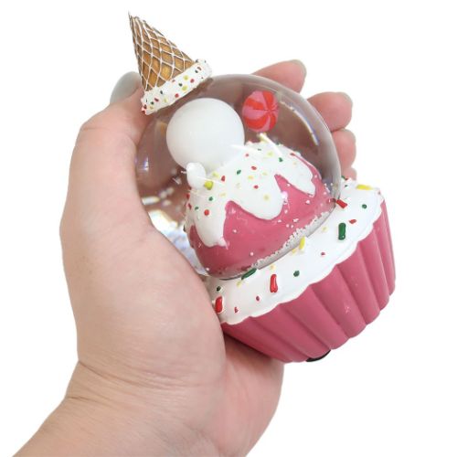 オブジェ スノーグローブ65mm カップケーキ スノーマンPK クリスマス スノードーム Xmas グッズ