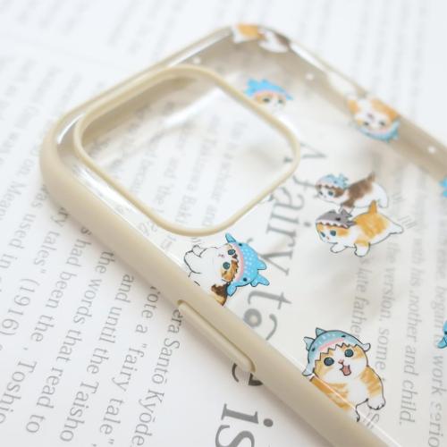 モフサンド iPhone15 Pro IIIIfit Clear 2023 iPhone 6.1inch 3LENS model対応ケース ジンベイザメにゃん mofusand キャラクター グッズ