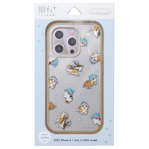 モフサンド iPhone15 Pro IIIIfit Clear 2023 iPhone 6.1inch 3LENS model対応ケース ジンベイザメにゃん mofusand キャラクター グッズ