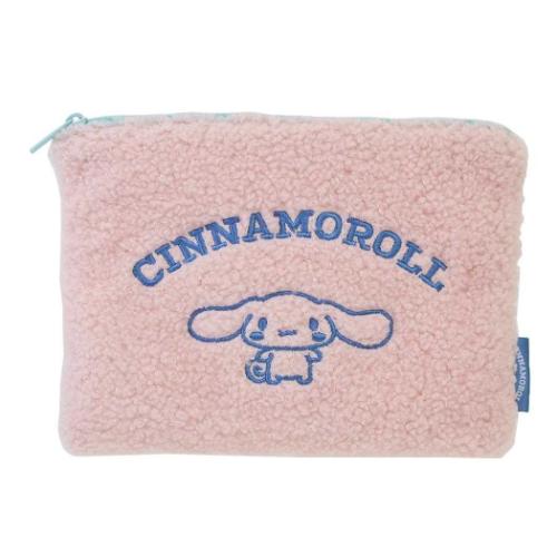 サンリオキャラクターズ コスメポーチ ボア フラットポーチ シナモロール ダスティピンク サンリオ キャラクター グッズ