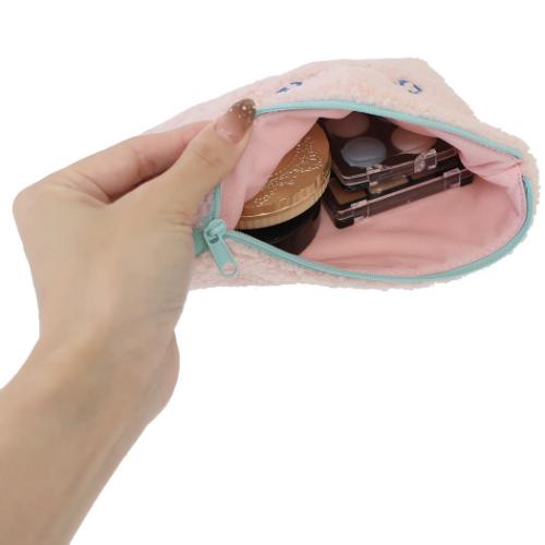 サンリオキャラクターズ コスメポーチ ボア フラットポーチ シナモロール ダスティピンク サンリオ キャラクター グッズ