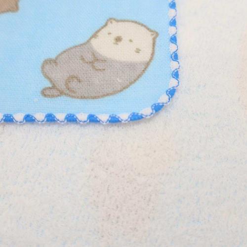 なんでもいきもの ハンドタオル ガーゼミニタオル ラッコとカワウソ キャラクター グッズ メール便可