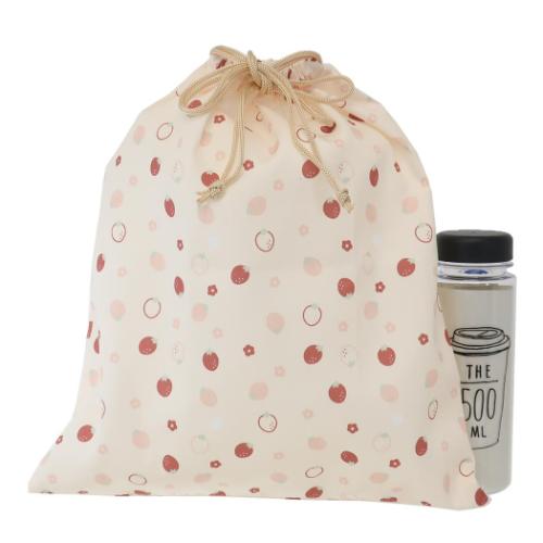 きんちゃく袋 きんちゃくポーチ 巾着L いちご 新入学 女の子 グッズ メール便可