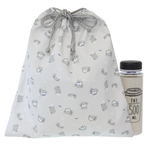 きんちゃく袋 きんちゃくポーチ 巾着L シュナウザー 新入学 いぬ 女の子 グッズ メール便可