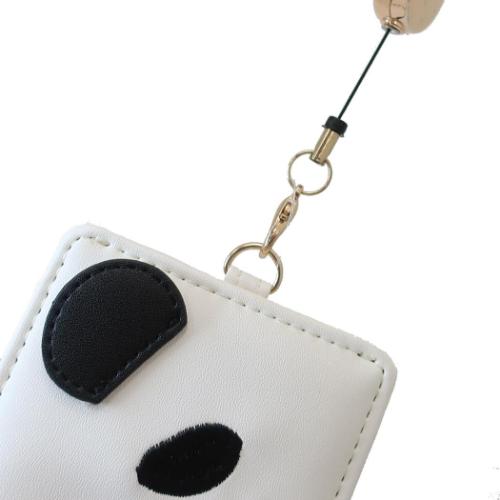 定期入れ リール付きパスケース パンダ フェイス 定期ケース グッズ メール便可