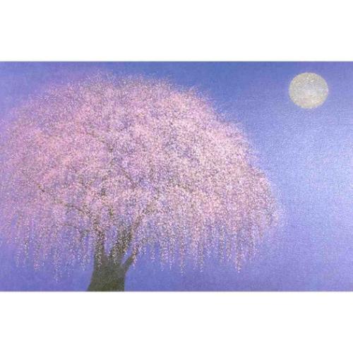 グリーティングカード ハル JSC7-4 二つ折りカード 春 しだれ夜桜 かわいい グッズ メール便可