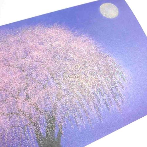 グリーティングカード ハル JSC7-4 二つ折りカード 春 しだれ夜桜 かわいい グッズ メール便可