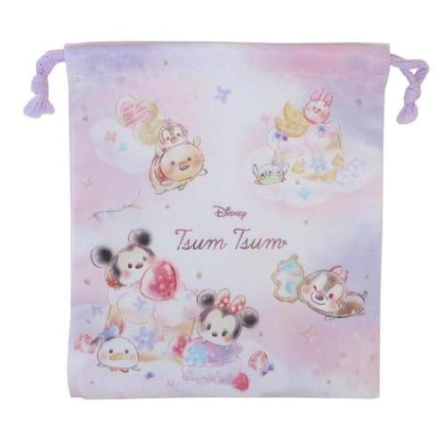 ディズニーツムツム 巾着袋 マチ付き巾着 新入学 ディズニー キャラクター グッズ メール便可