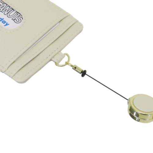 スヌーピー 定期入れ シングルパスケース GY エンボス チラシ ピーナッツ キャラクター グッズ メール便可