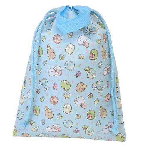 すみっコぐらし 巾着袋 総柄縦型巾着 ふしぎなおともだち 新入学 サンエックス キャラクター グッズ メール便可