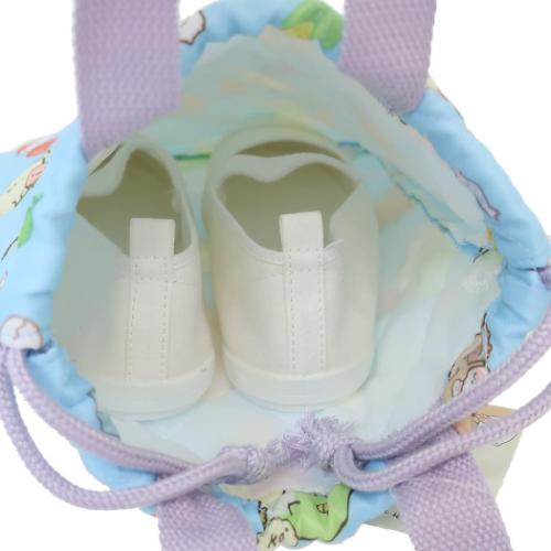 すみっコぐらし キルトシューズケース 体育館靴入れ ブルー 新入学 サンエックス キャラクター グッズ メール便可