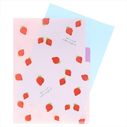 ICHIGO4 ポケットファイル クリアファイルA5 3ポケット B 新入学 グッズ メール便可