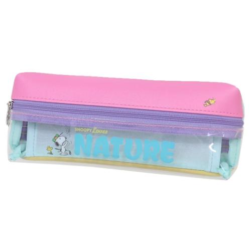 スヌーピー 筆箱 両面ペンポーチ ピンク＆イエロー 新入学 ピーナッツ キャラクター グッズ