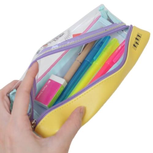 スヌーピー 筆箱 両面ペンポーチ ピンク＆イエロー 新入学 ピーナッツ キャラクター グッズ