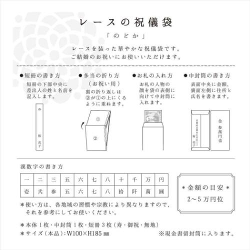 Tomoko Hayashi のし袋 tomokoレースの祝儀袋 のどか お祝い袋 グッズ メール便可