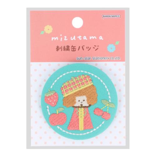mizutama 缶バッジ 刺繍缶バッジ G グリーン かわいい グッズ メール便可