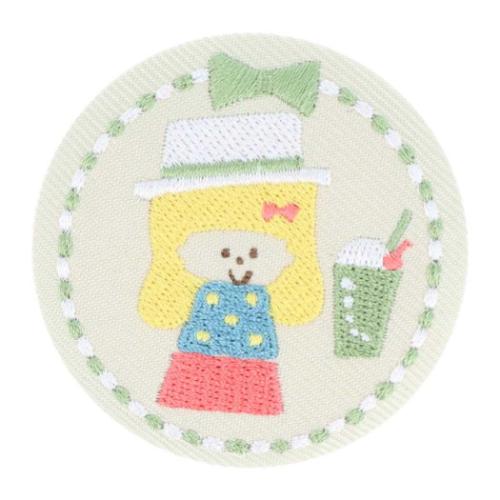 mizutama 缶バッジ 刺繍缶バッジ BE ベージュ かわいい グッズ メール便可