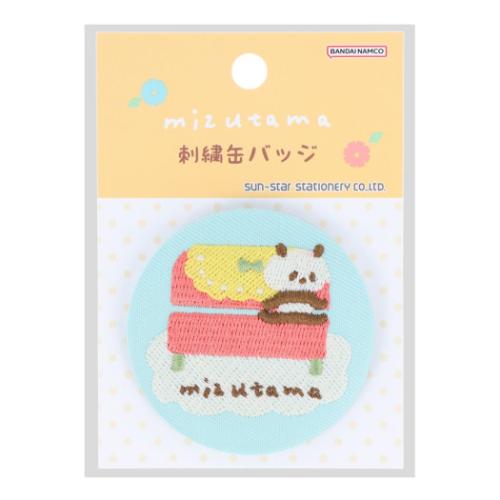mizutama 缶バッジ 刺繍缶バッジ LB ライトブルー かわいい グッズ メール便可