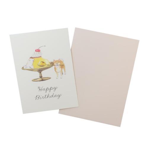 村田夏佳 メッセージカード しばいぬと純喫茶グリーティングカード バースデー Happy Birthday 犬 かわいい グッズ メール便可