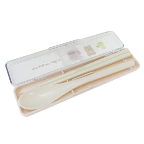 ほっこりモコモカ コンビセット 抗菌箸&スプーンセット おはし&スプーンのツインセット ミルクティー&モカ 新入学 メール便可