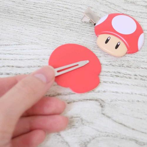 スーパーマリオ ヘアアクセ ヘアクリップ 2個セット スーパーキノコ キャラクター グッズ メール便可