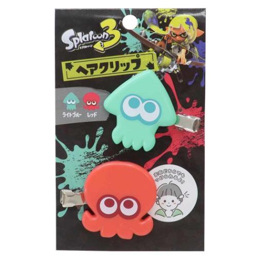 スプラトゥーン3 ヘアアクセ ヘアクリップ 2個セット ライトブルーxレッド キャラクター グッズ メール便可