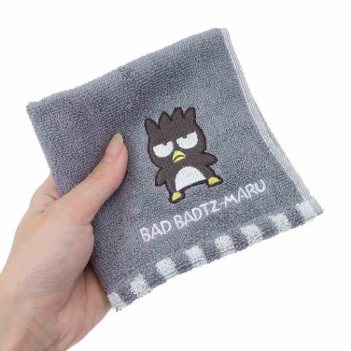 バッドばつ丸 ミニタオル ジャガードハンカチタオル ばつ丸ブラック サンリオ キャラクター グッズ メール便可