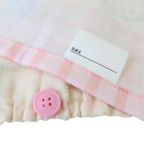 ハローキティ ゴム＆ボタン付きキッズおてふきタオル おりこうタオル ふんわりピンク サンリオ キャラクター グッズ メール便可